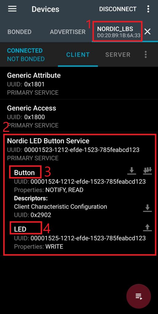 Observe the interface on the app