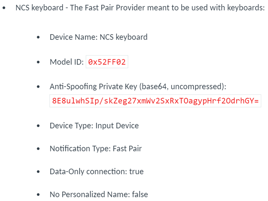 nRF Connect SDK 中例子的注册信息 nRF Connect SDK 中例子的注册信息