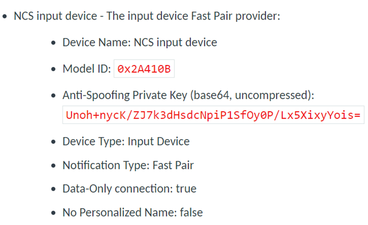 nRF Connect SDK 中例子的注册信息 nRF Connect SDK 中例子的注册信息