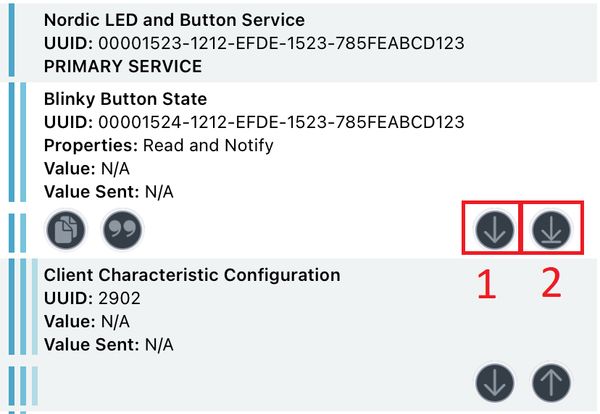 使用 “Button” 特征值读取按键 1 的状态。