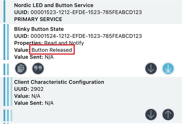 此时你将看到按键 1(nRF54 DK 开发板上为按键 0)的状态为已松开。