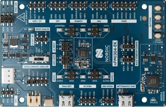 用于具备电池充电和独特系统管理功能的高级PMIC nPM1304的评估套件