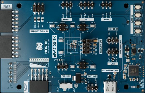 用于非充电电池的 nPM2100 电源管理 IC (PMIC) 评估套件