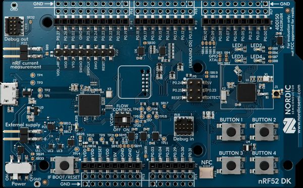 用于nRF52810和nRF52832 SoCs的低功耗蓝牙和蓝牙mesh开发套件