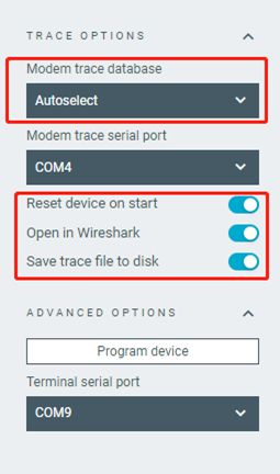 trace options